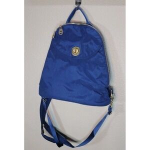 Baggallini women's convertible backpack sling bag blue nylon